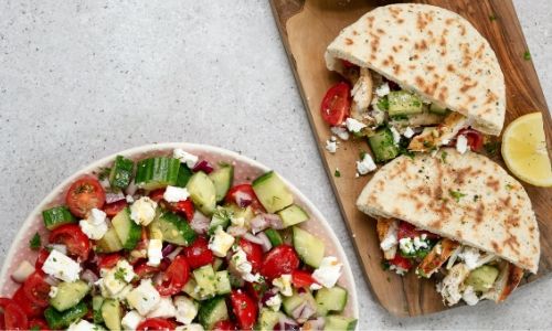Lemon Chicken With Simple Greek Salad